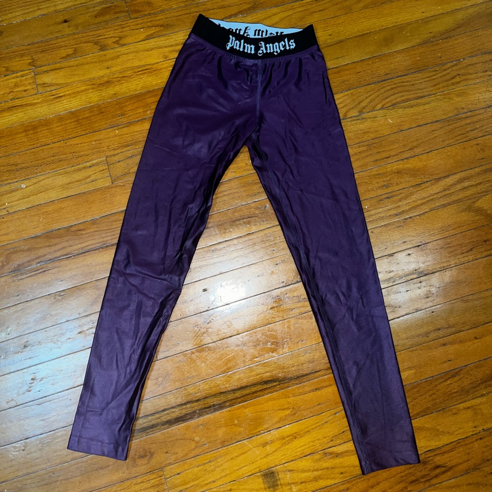 Palm Angels Purple Logo Leggings | XS